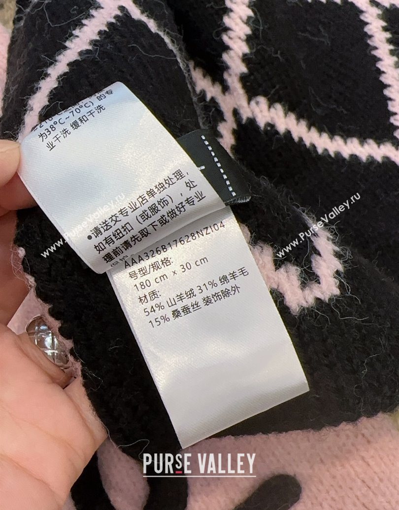 Chanel Cashmere Wool Silk Long Scarf 30x180cm Pink 2025 CH111158 (XMN-251111160)