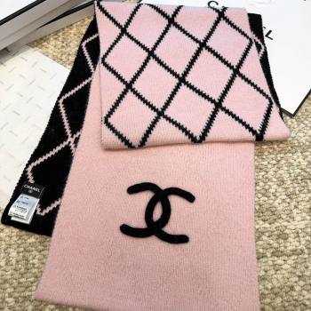 Chanel Cashmere Wool Silk Long Scarf 30x180cm Pink 2025 CH111158 (XMN-251111160)