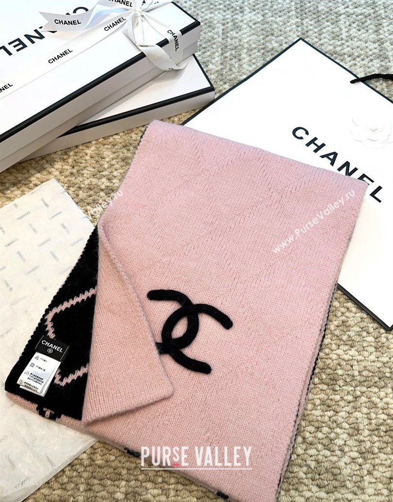 Chanel Cashmere Wool Silk Long Scarf 30x180cm Pink 2025 CH111158 (XMN-251111160)