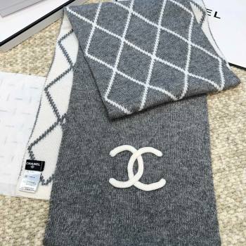 Chanel Cashmere Wool Silk Long Scarf 30x180cm Grey 2025 CH111158 (XMN-251111161)