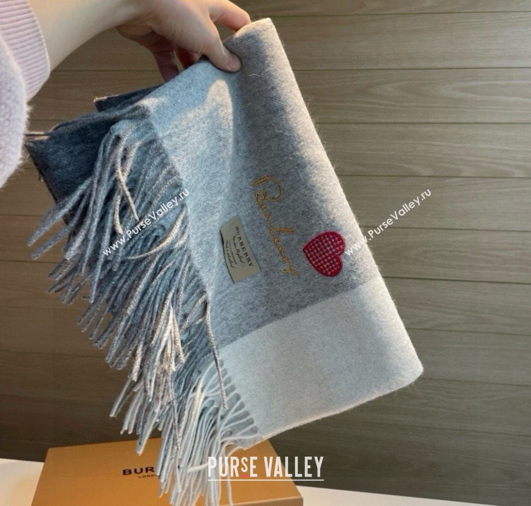 Burberry Heart Cashmere Long Scarf 70x200cm Grey 2025 BR111102 (XMN-251111132)