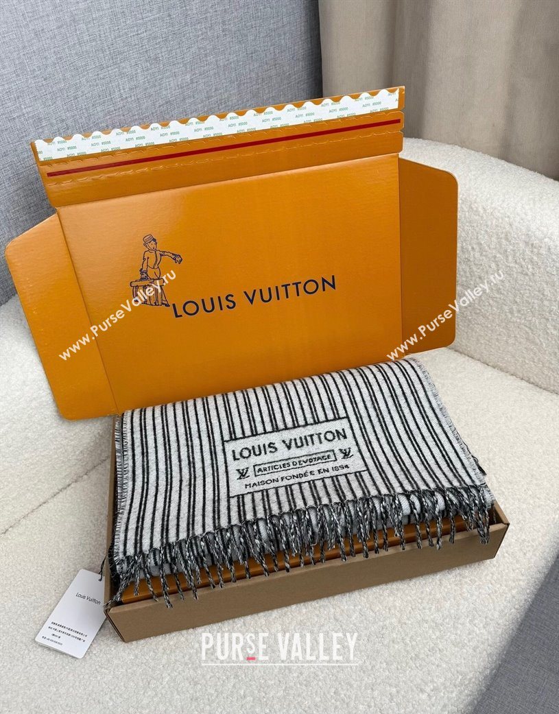 Louis Vuitton My Neverfull Wool Blend Long Scarf 30x200cm Black 2025 LV111102 (XMN-251111124)