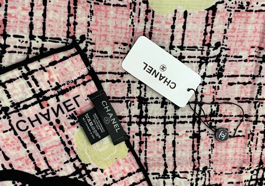 Chanel Cashmere Silk Square Scarf 135x135cm Pink 2025 CH111159 (XMN-251111162)