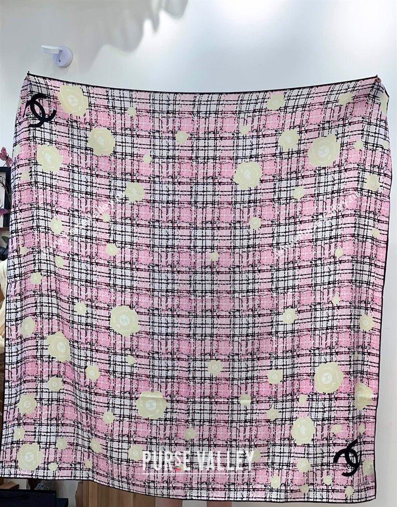 Chanel Cashmere Silk Square Scarf 135x135cm Pink 2025 CH111159 (XMN-251111162)