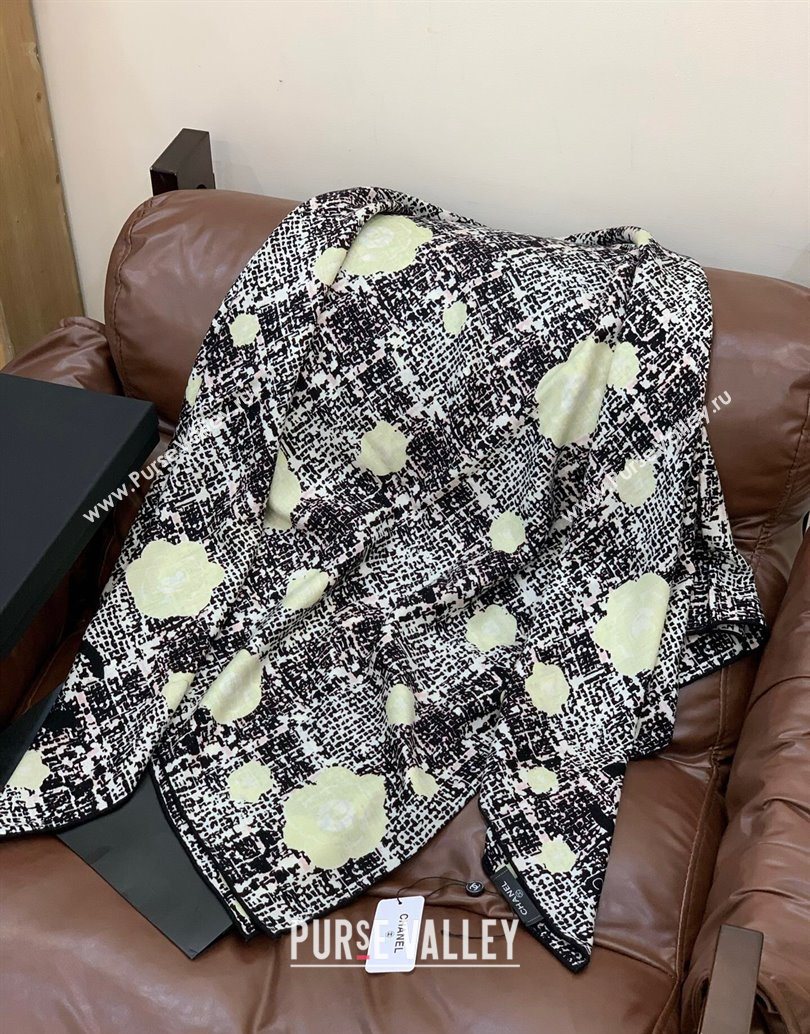 Chanel Cashmere Silk Square Scarf 135x135cm Black 2025 CH111159 (XMN-251111163)