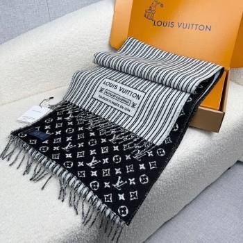 Louis Vuitton My Neverfull Wool Blend Long Scarf 30x200cm Black 2025 LV111102 (XMN-251111124)
