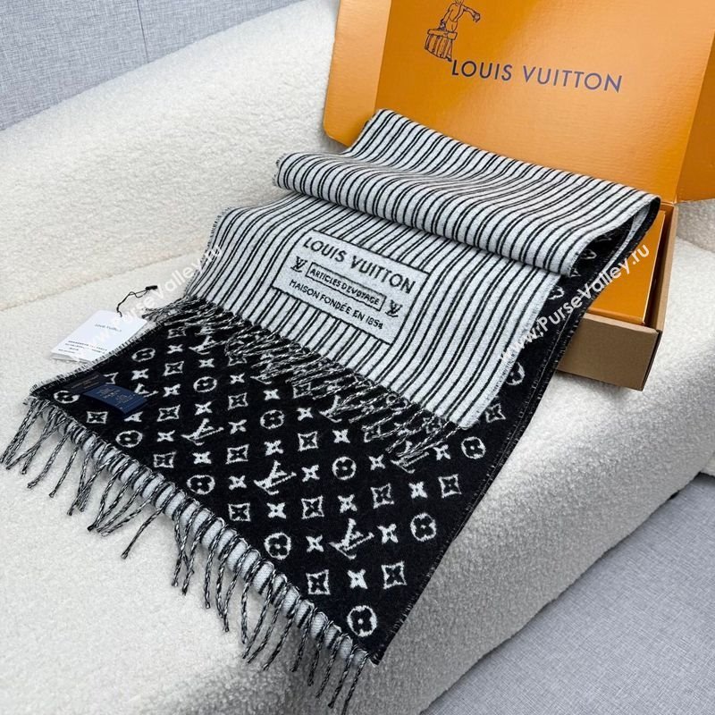 Louis Vuitton My Neverfull Wool Blend Long Scarf 30x200cm Black 2025 LV111102 (XMN-251111124)