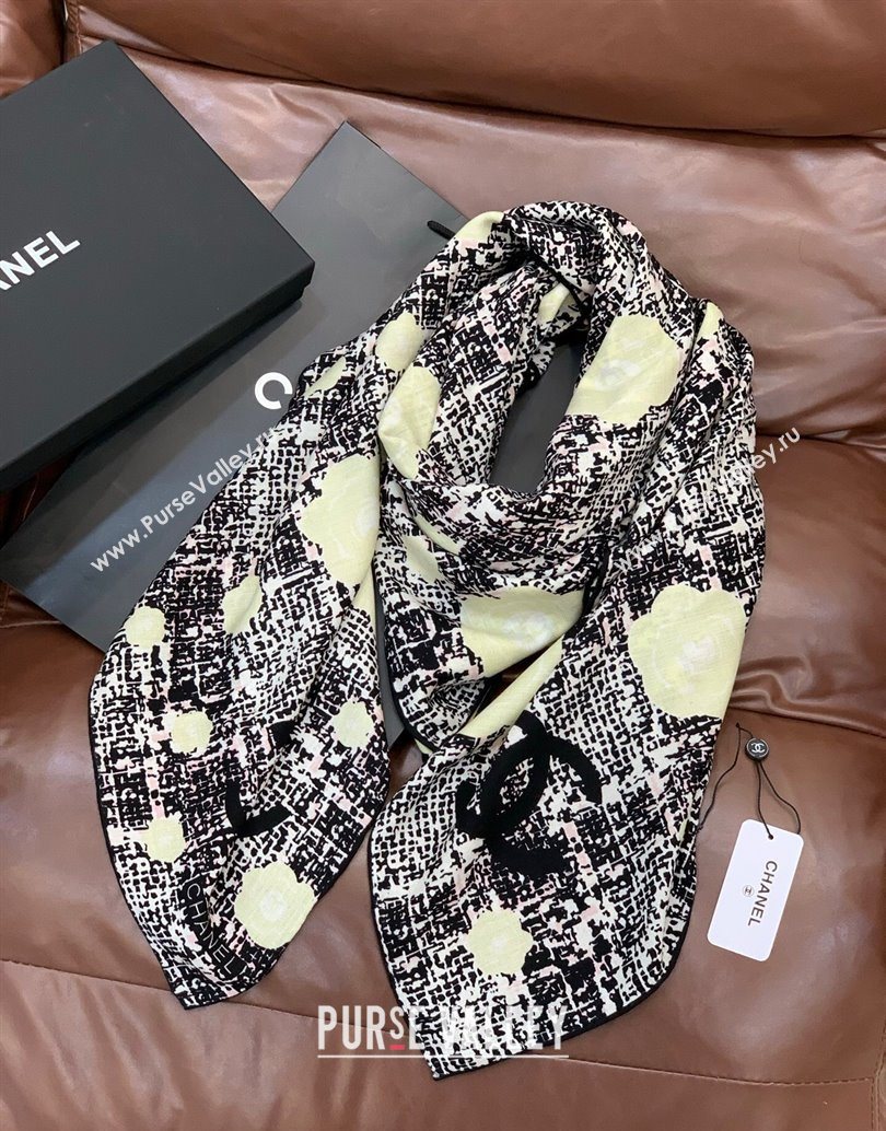 Chanel Cashmere Silk Square Scarf 135x135cm Black 2025 CH111159 (XMN-251111163)