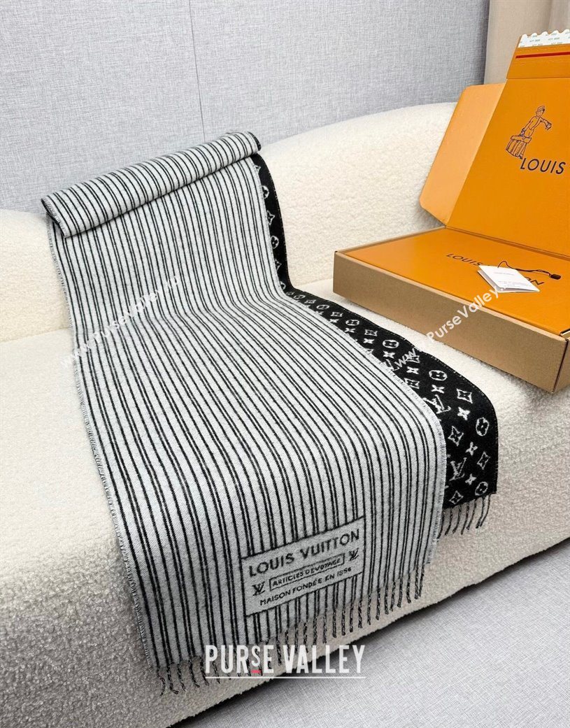 Louis Vuitton My Neverfull Wool Blend Long Scarf 30x200cm Black 2025 LV111102 (XMN-251111124)
