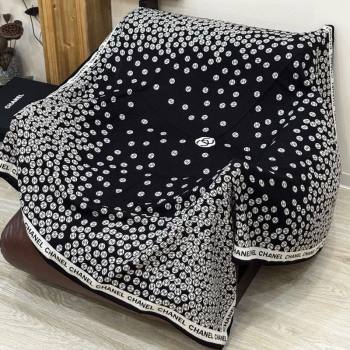 Chanel Wool Silk Square Scarf 135x135cm Black 2025 CH111160 (XMN-251111165)