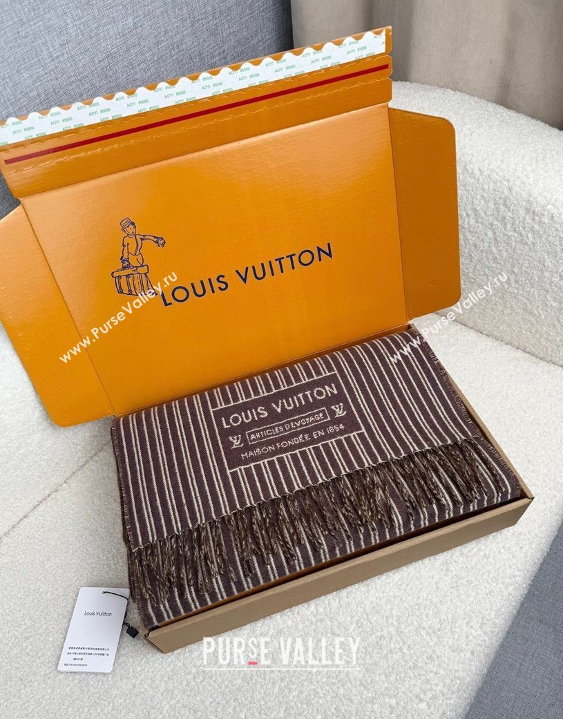 Louis Vuitton My Neverfull Wool Blend Long Scarf 30x200cm Brown 2025 LV111102 (XMN-251111125)