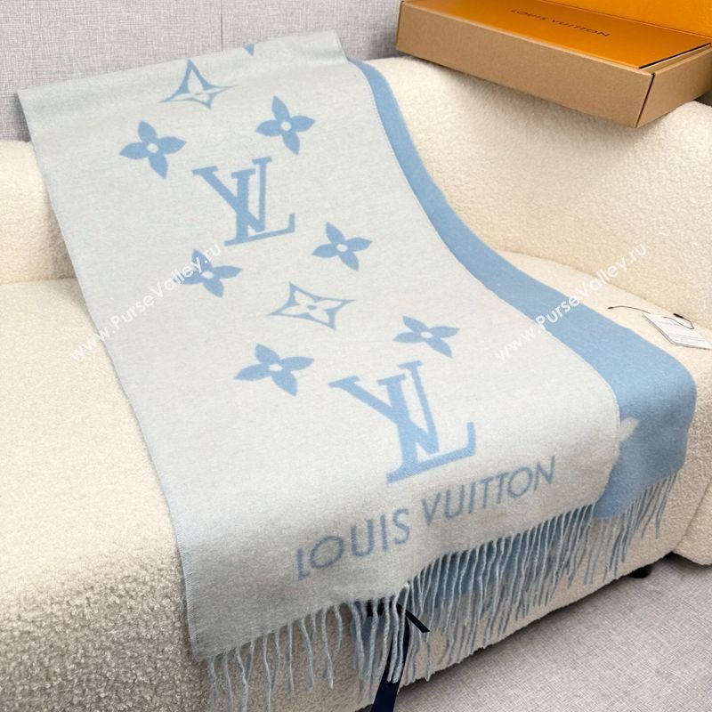 Louis Vuitton Reykjavik Cashmere Long Scarf 45x180cm Blue 2025 LV111101 (XMN-251111120)