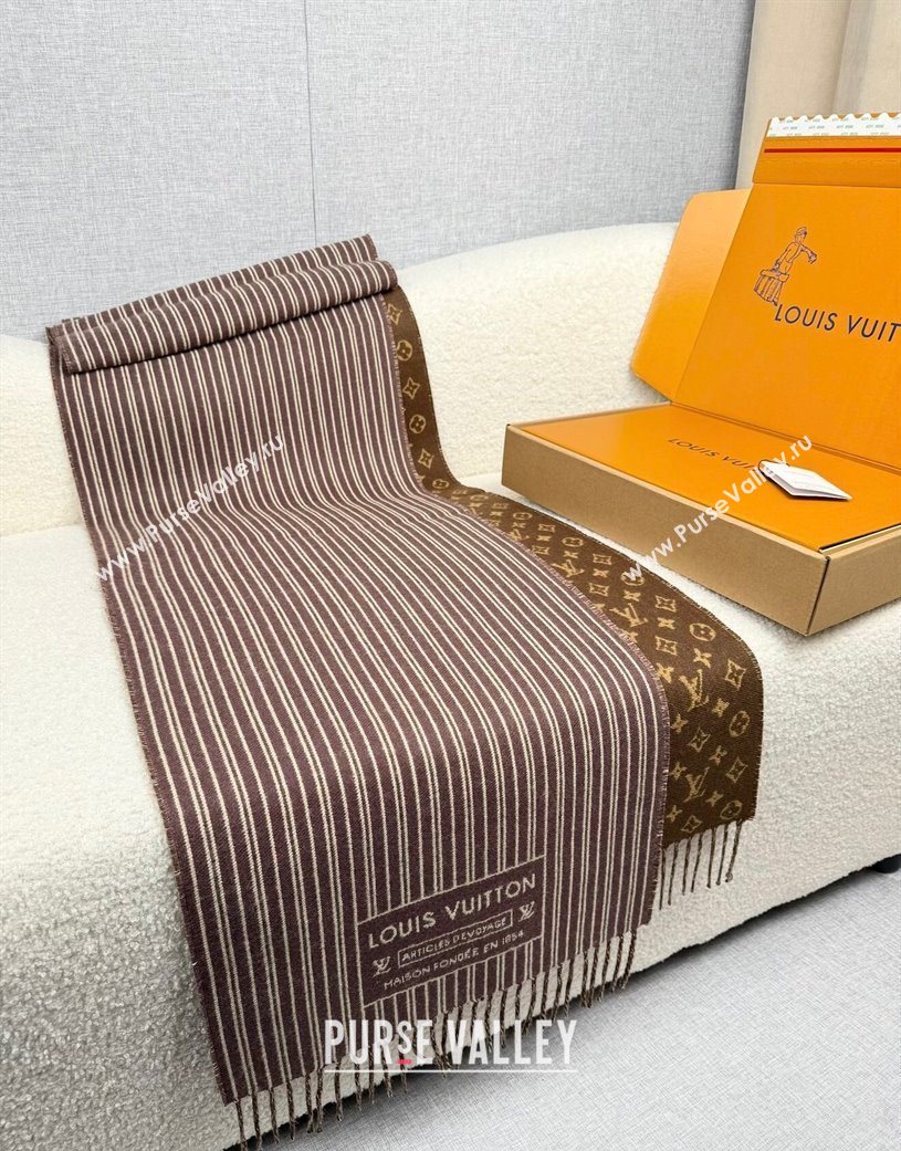 Louis Vuitton My Neverfull Wool Blend Long Scarf 30x200cm Brown 2025 LV111102 (XMN-251111125)