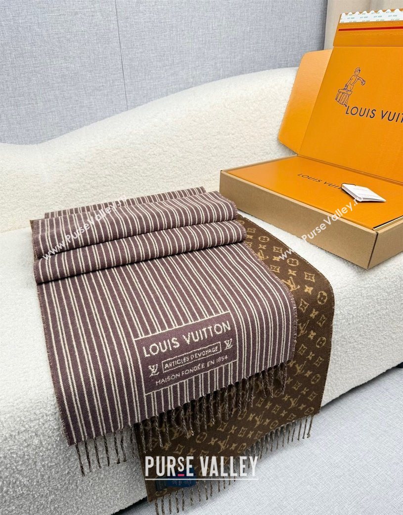 Louis Vuitton My Neverfull Wool Blend Long Scarf 30x200cm Brown 2025 LV111102 (XMN-251111125)