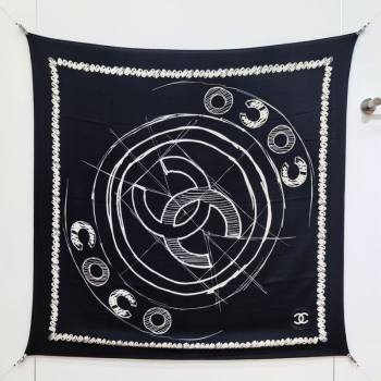 Chanel Cashmere Silk Square Scarf 140x140cm Black 2025 CH111164 (XMN-251111172)