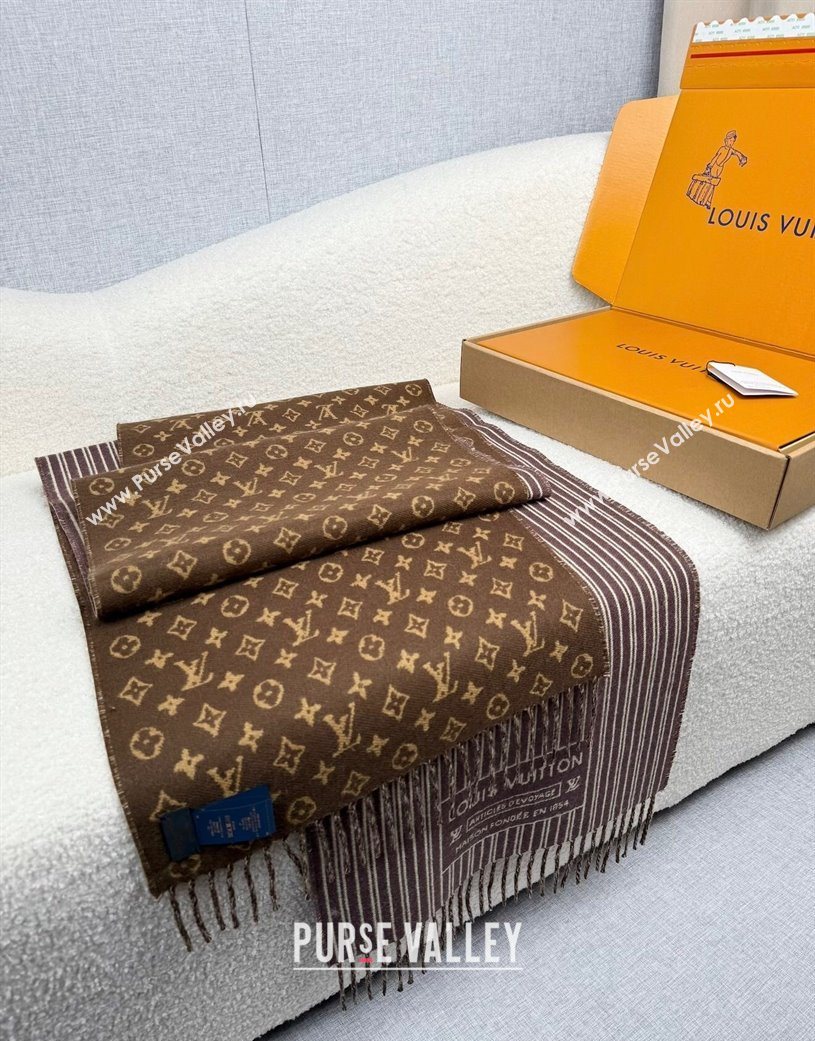 Louis Vuitton My Neverfull Wool Blend Long Scarf 30x200cm Brown 2025 LV111102 (XMN-251111125)
