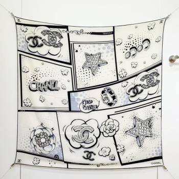 Chanel Cashmere Silk Square Scarf 140x140cm White 2025 CH111165 (XMN-251111173)