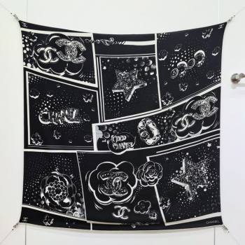 Chanel Cashmere Silk Square Scarf 140x140cm Black 2025 CH111165 (XMN-251111174)