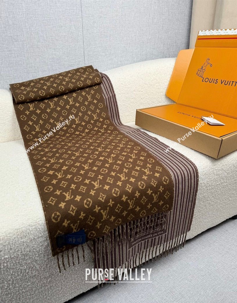 Louis Vuitton My Neverfull Wool Blend Long Scarf 30x200cm Brown 2025 LV111102 (XMN-251111125)