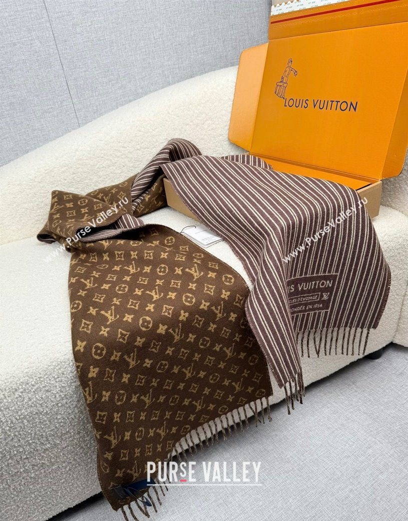 Louis Vuitton My Neverfull Wool Blend Long Scarf 30x200cm Brown 2025 LV111102 (XMN-251111125)
