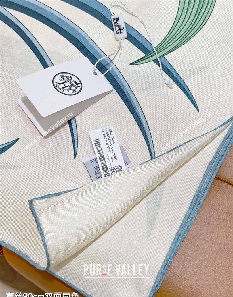 Hermes Bouquets Final Silk Square Scarf 90x90cm White 2025 (XMN-251111175)