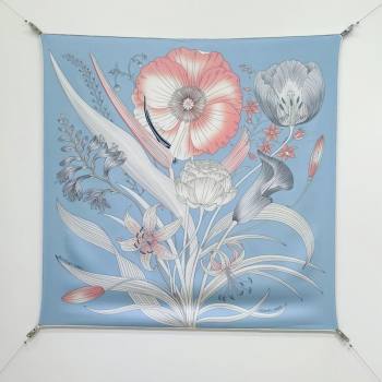 Hermes Bouquets Final Silk Square Scarf 90x90cm Blue 2025 (XMN-251111176)