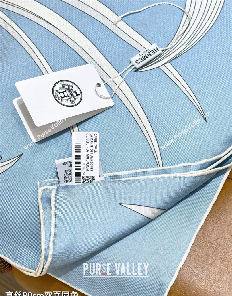 Hermes Bouquets Final Silk Square Scarf 90x90cm Blue 2025 (XMN-251111176)