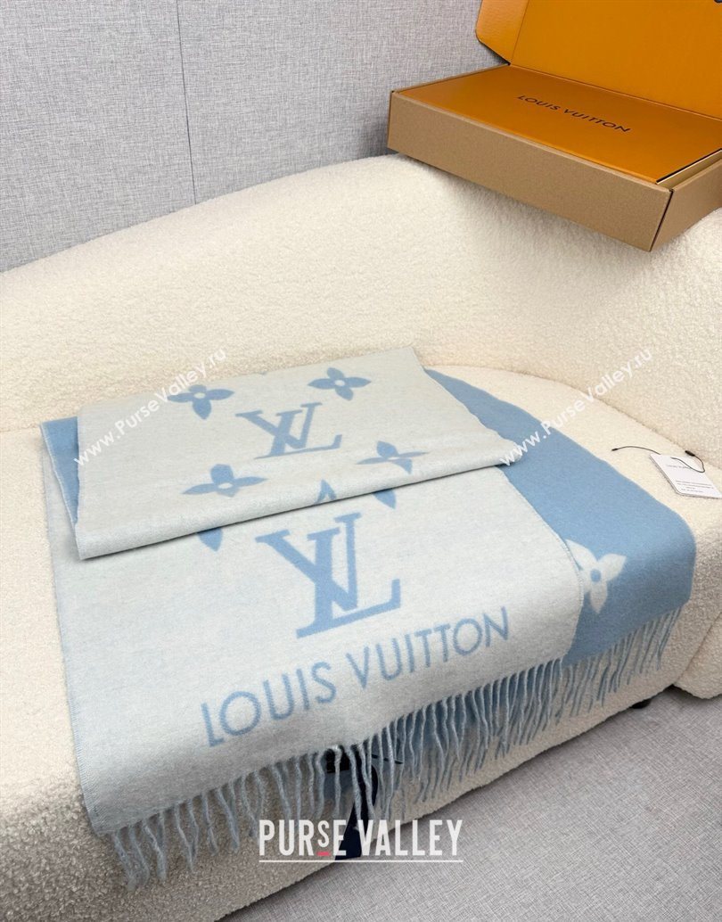 Louis Vuitton Reykjavik Cashmere Long Scarf 45x180cm Blue 2025 LV111101 (XMN-251111120)