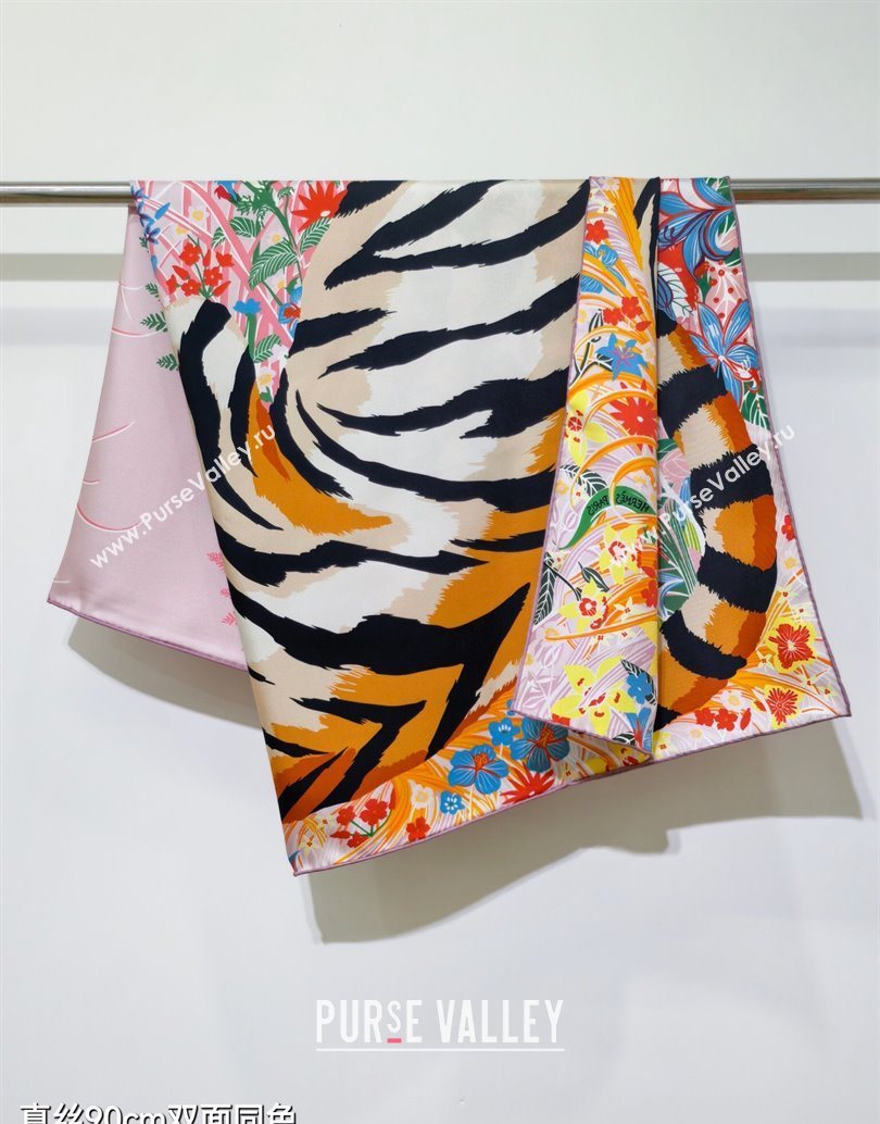 Hermes Tiger Tyger Silk Square Scarf 90x90cm Pink 2025 (XMN-251111181)