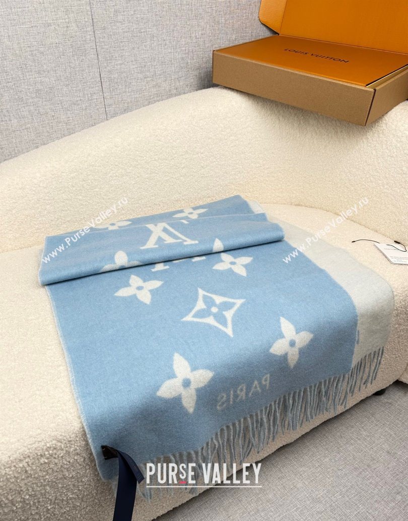 Louis Vuitton Reykjavik Cashmere Long Scarf 45x180cm Blue 2025 LV111101 (XMN-251111120)