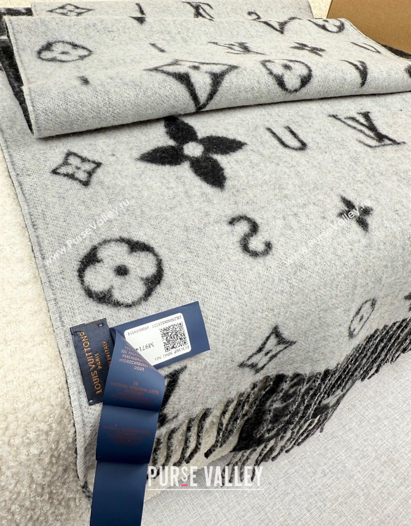 Louis Vuitton Reykjavik 2.0 Cashmere Long Scarf 55x180cm Black 2025 LV111103 (XMN-251111127)