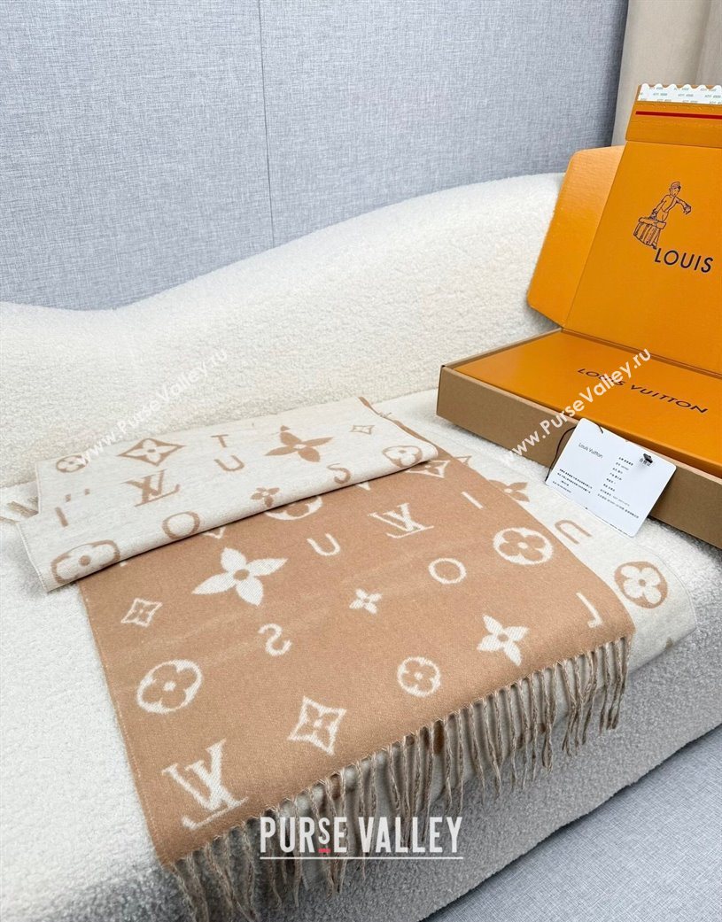 Louis Vuitton Reykjavik 2.0 Cashmere Long Scarf 55x180cm Beige 2025 LV111103 (XMN-251111128)