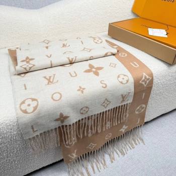 Louis Vuitton Reykjavik 2.0 Cashmere Long Scarf 55x180cm Beige 2025 LV111103 (XMN-251111128)