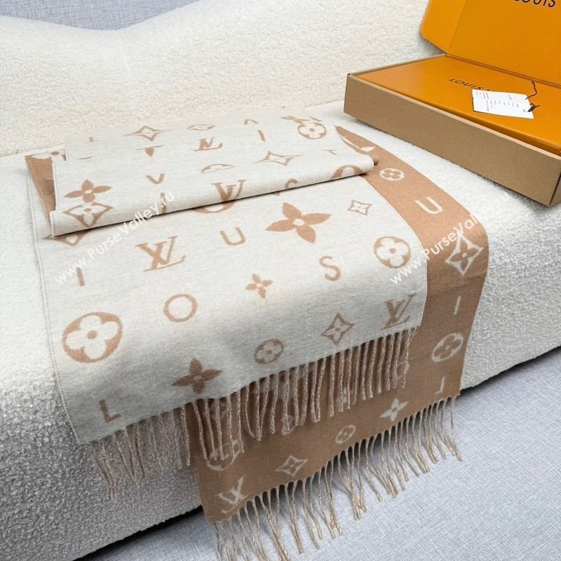 Louis Vuitton Reykjavik 2.0 Cashmere Long Scarf 55x180cm Beige 2025 LV111103 (XMN-251111128)