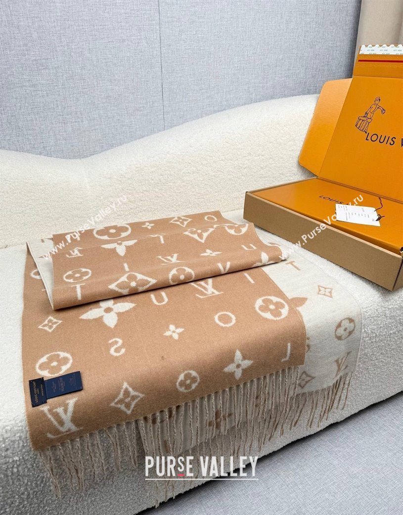 Louis Vuitton Reykjavik 2.0 Cashmere Long Scarf 55x180cm Beige 2025 LV111103 (XMN-251111128)