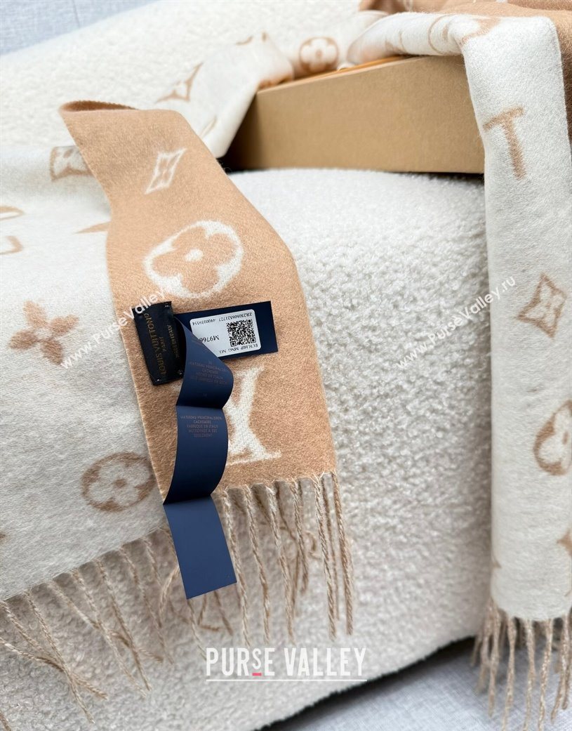 Louis Vuitton Reykjavik 2.0 Cashmere Long Scarf 55x180cm Beige 2025 LV111103 (XMN-251111128)