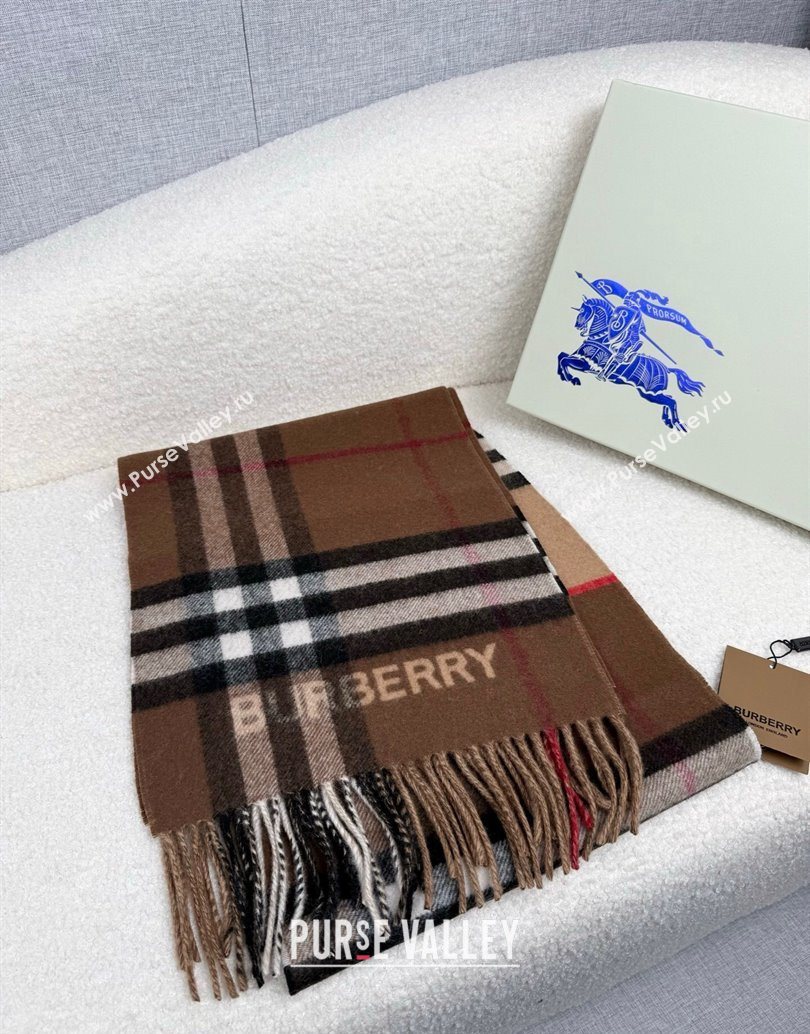 Burberry Cashmere Long Scarf 30x168cm Brown 2025 BR111101 (XMN-251111129)