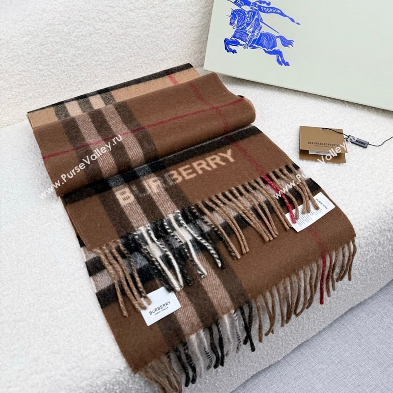 Burberry Cashmere Long Scarf 30x168cm Brown 2025 BR111101 (XMN-251111129)