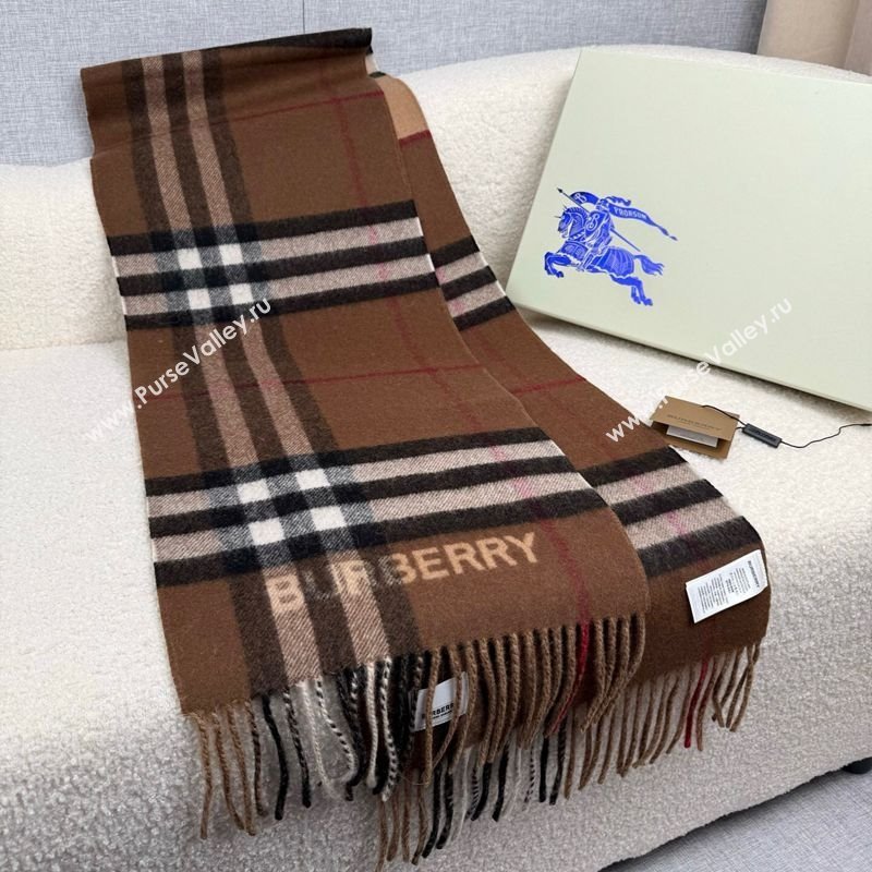 Burberry Cashmere Long Scarf 30x168cm Brown 2025 BR111101 (XMN-251111129)