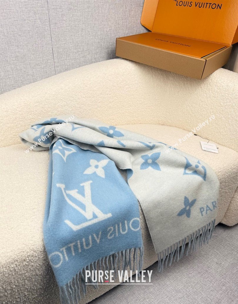 Louis Vuitton Reykjavik Cashmere Long Scarf 45x180cm Blue 2025 LV111101 (XMN-251111120)