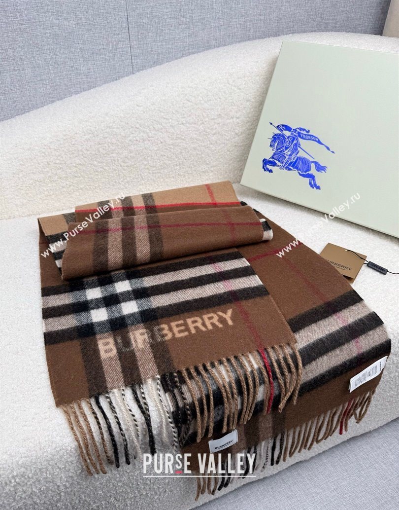 Burberry Cashmere Long Scarf 30x168cm Brown 2025 BR111101 (XMN-251111129)