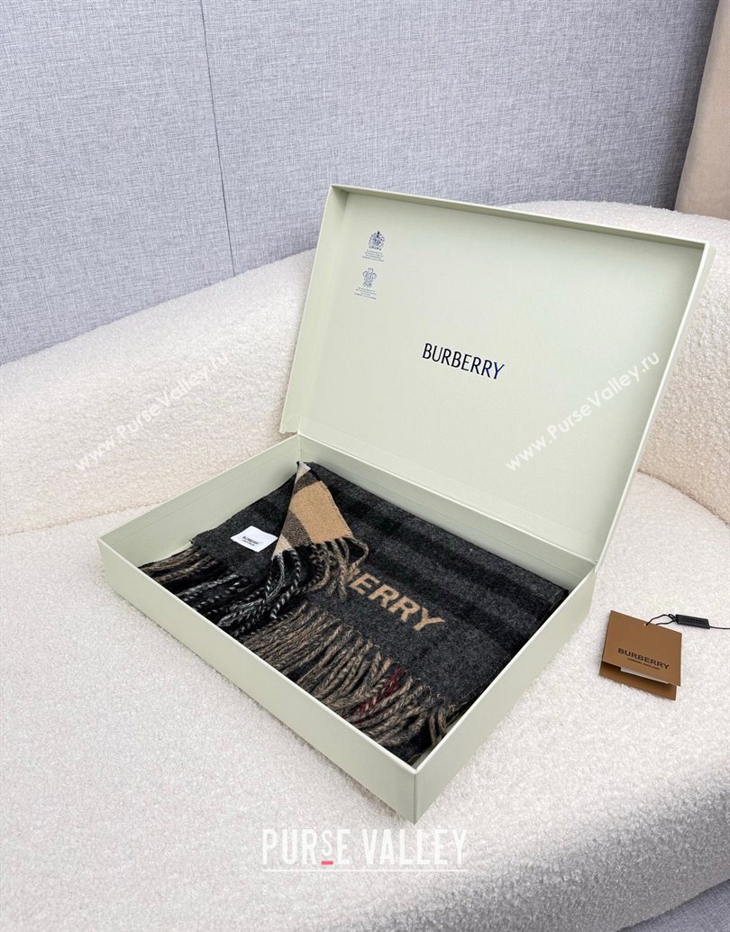 Burberry Cashmere Long Scarf 30x168cm Black 2025 BR111101 (XMN-251111130)