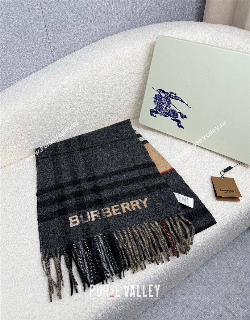 Burberry Cashmere Long Scarf 30x168cm Black 2025 BR111101 (XMN-251111130)