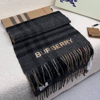 Burberry Cashmere Long Scarf 30x168cm Black 2025 BR111101 (XMN-251111130)