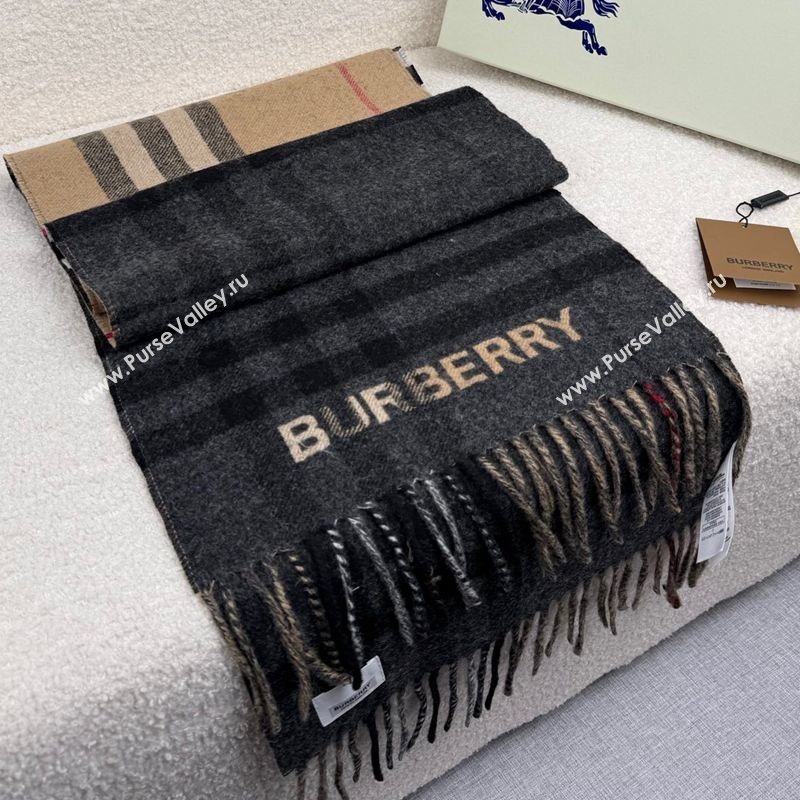 Burberry Cashmere Long Scarf 30x168cm Black 2025 BR111101 (XMN-251111130)