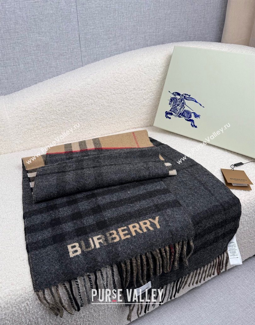 Burberry Cashmere Long Scarf 30x168cm Black 2025 BR111101 (XMN-251111130)