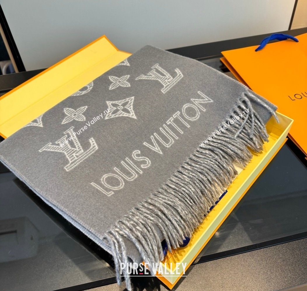Louis Vuitton Cashmere Wool Long Scarf 40x180cm Grey 2026 LV010604 (XMN-260106052)