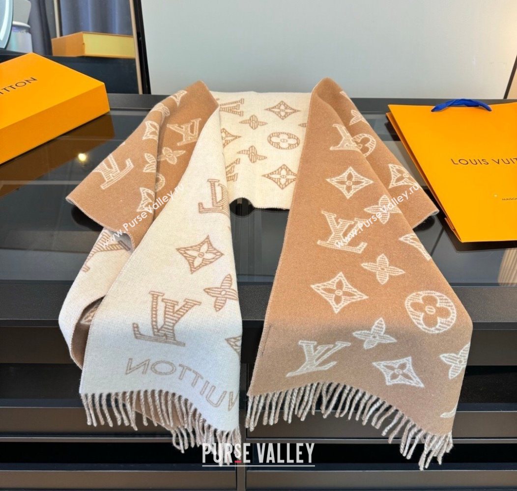 Louis Vuitton Cashmere Wool Long Scarf 40x180cm Beige 2026 LV010604 (XMN-260106053)