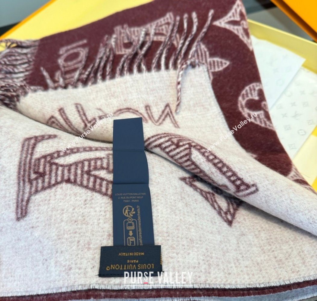Louis Vuitton Cashmere Wool Long Scarf 40x180cm Burgundy 2026 LV010604 (XMN-260106054)
