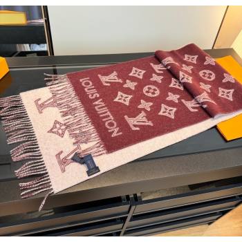 Louis Vuitton Cashmere Wool Long Scarf 40x180cm Burgundy 2026 LV010604 (XMN-260106054)